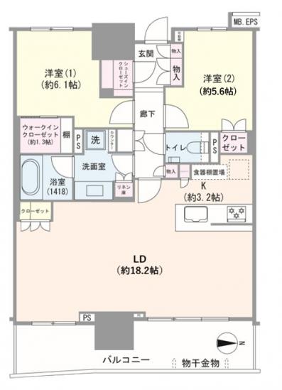 幕張ベイパーク　スカイグランドタワー-1-間取図(平面図)