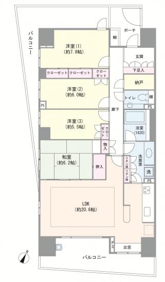 パークハウス　プレシア-1-間取図(平面図)