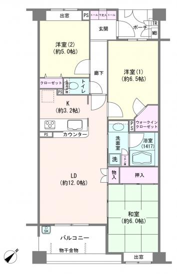 シーズガーデン行徳-1-間取図(平面図)