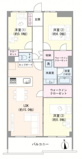 グランドヴィラ津田沼-1-間取図(平面図)