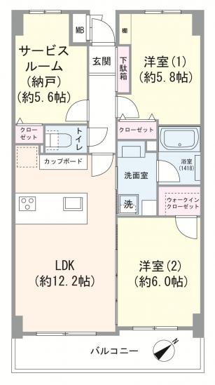 津田沼アゼリアサンハイツ-1-間取図(平面図)