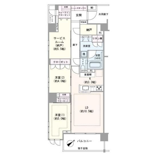エクセレントシティ幕張本郷レジデンス-1-間取図(平面図)