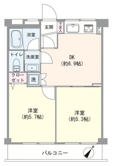 東洋シーサイドハイム-1-間取図(平面図)