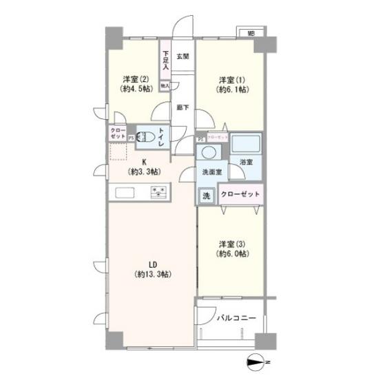 リーベスト東中山ステーションフロント-1-間取図(平面図)