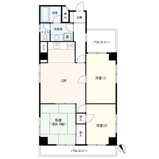 クラックスハイム小金井-1-間取図(平面図)
