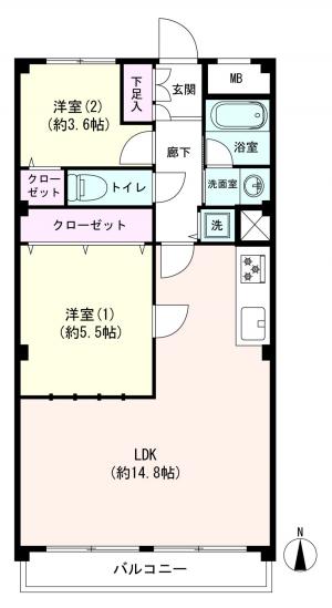 府中マンション-1-間取図(平面図)
