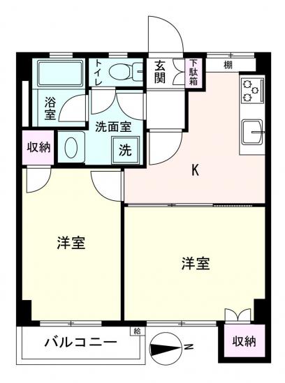 上北沢マンション-1-間取図(平面図)