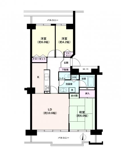 新ゆりグリーンタウン　アカシア街区　６号棟-1-間取図(平面図)