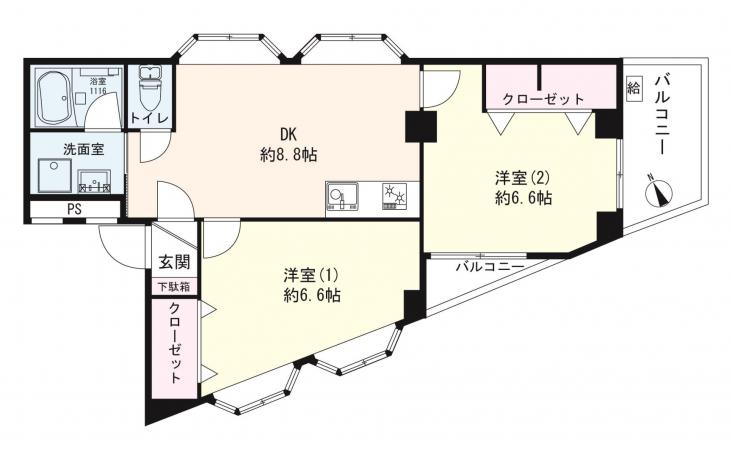 ビッグ武蔵野国分寺-1-間取図(平面図)