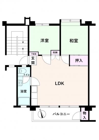 多摩川住宅ハ棟 14号棟-1-間取図(平面図)