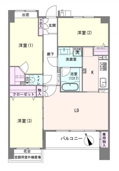 クリオ調布　弐番館-1-間取図(平面図)