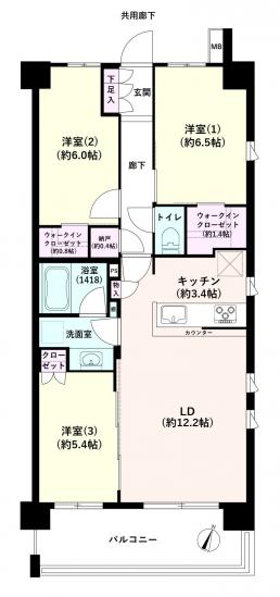 リビオ東伏見公園-1-間取図(平面図)