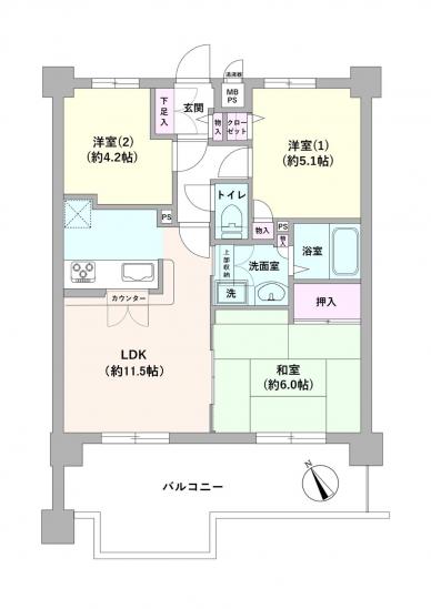 ヴィラージュ調布-1-間取図(平面図)