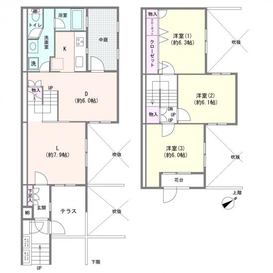 ハイツ向ヶ丘遊園-1-間取図(平面図)