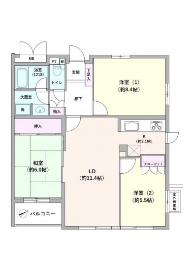 グランピア深大寺-1-間取図(平面図)