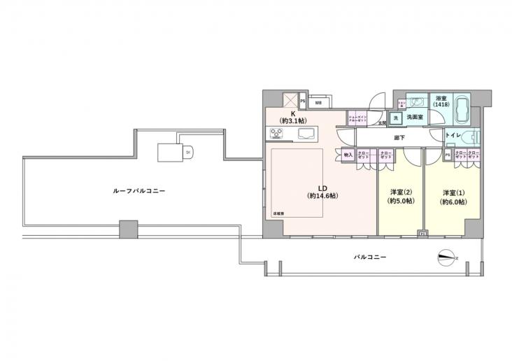 アールブラン武蔵境-1-間取図(平面図)