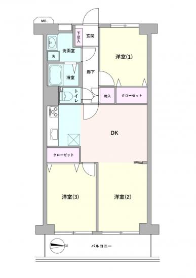 武蔵境スカイハイツ-1-間取図(平面図)