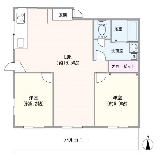 真和ハイツ-1-間取図(平面図)