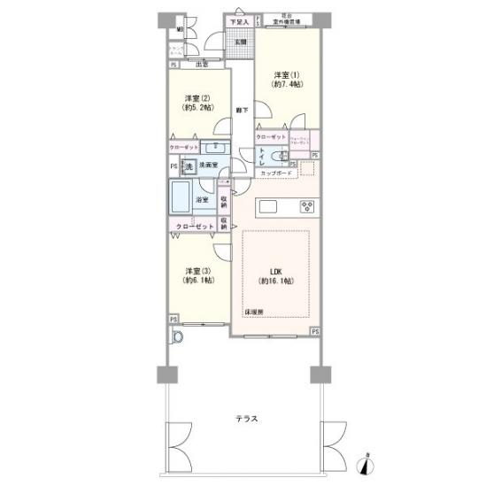 パークハウス荻窪-1-間取図(平面図)