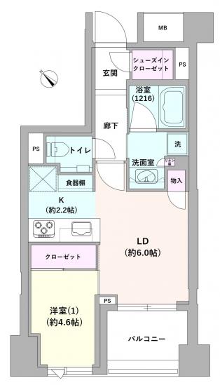 ヴィークコート荻窪-1-間取図(平面図)