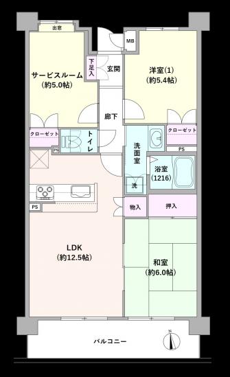 ベルジュール東伏見-1-間取図(平面図)