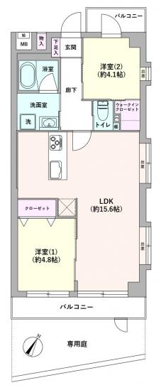 ガーデンホームつつじヶ丘Ⅱ-1-間取図(平面図)