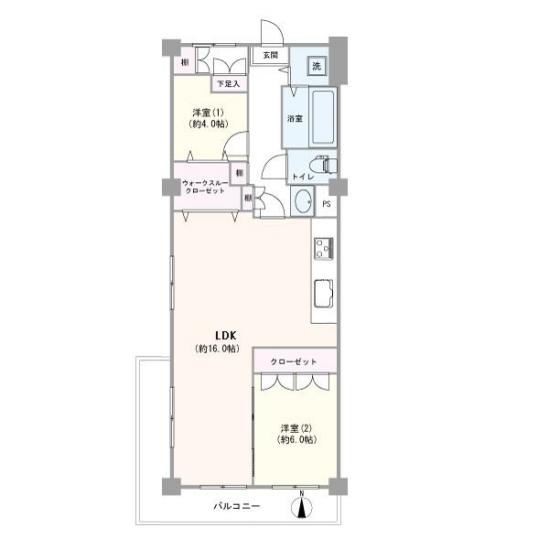 府中マンション-1-間取図(平面図)