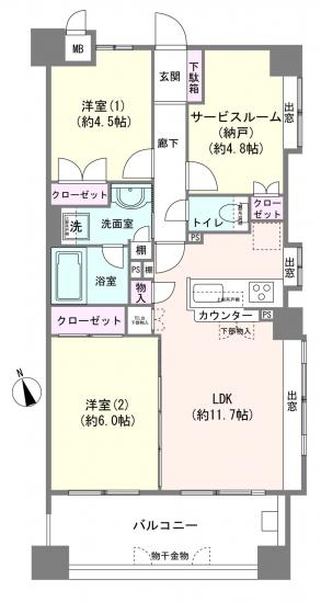 ウイングヒルズ田無-1-間取図(平面図)