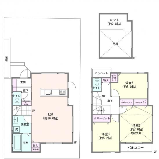 国分寺内藤一丁目戸建　２号棟-1-間取図(平面図)