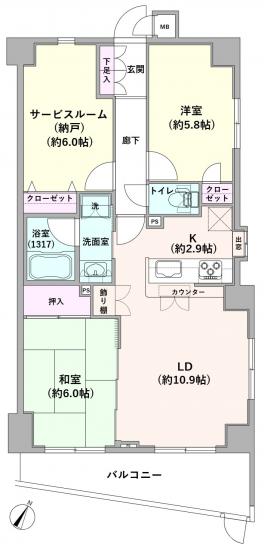 パテラスクエア久米川-1-間取図(平面図)