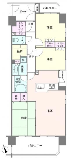 モアグランデ府中-1-間取図(平面図)