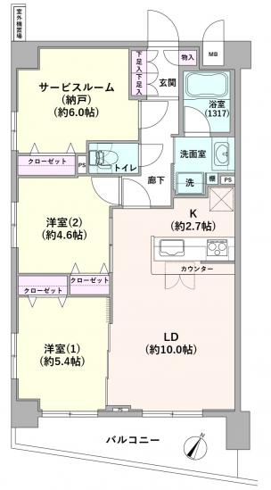 パテラスクエア久米川-1-間取図(平面図)