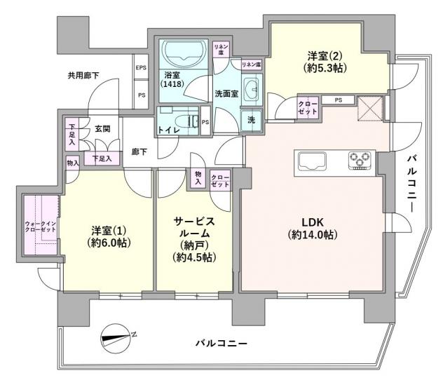 プレシス府中エンティア-1-間取図(平面図)