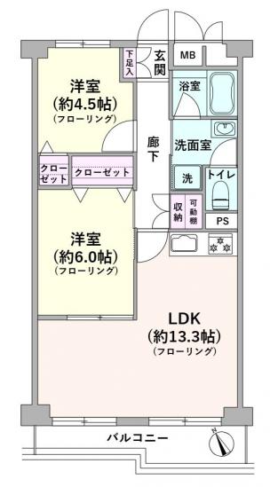 ニュー国分寺ハイツ-1-間取図(平面図)