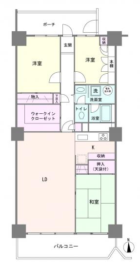 つつじヶ丘ハイム　B棟-1-間取図(平面図)