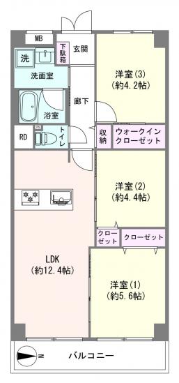 武蔵境スカイハイツ-1-間取図(平面図)