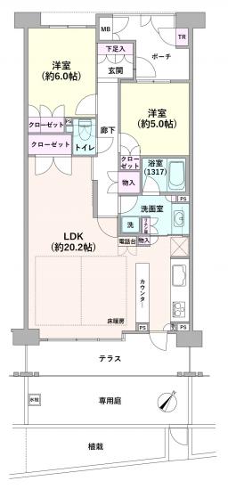 ブロッサムコートむさし野　ブライト・ウイング-1-間取図(平面図)