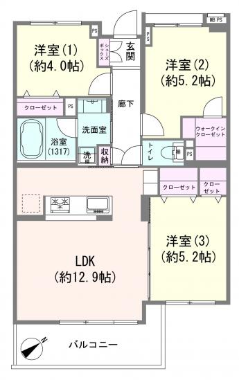 藤和ライブタウン武蔵野緑町-1-間取図(平面図)