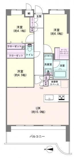 日神パレステージ三鷹Ⅱ-1-間取図(平面図)