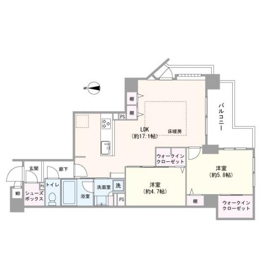 ガーデンズ国立西館-1-間取図(平面図)