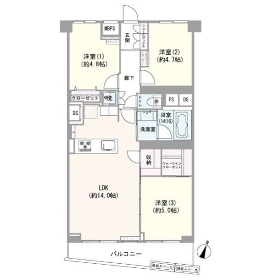 井の頭パークサイドマンション-1-間取図(平面図)