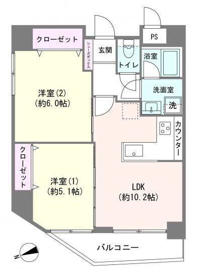 シティライブ武蔵小金井弐番館-1-間取図(平面図)