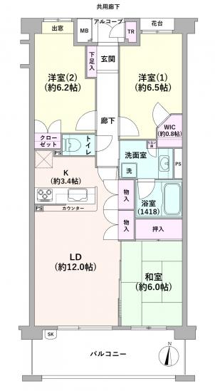 グレーシアシティ立川アクティブウイング-1-間取図(平面図)