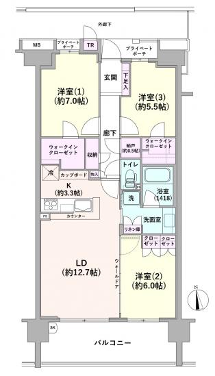 桜堤庭園テラス-1-間取図(平面図)