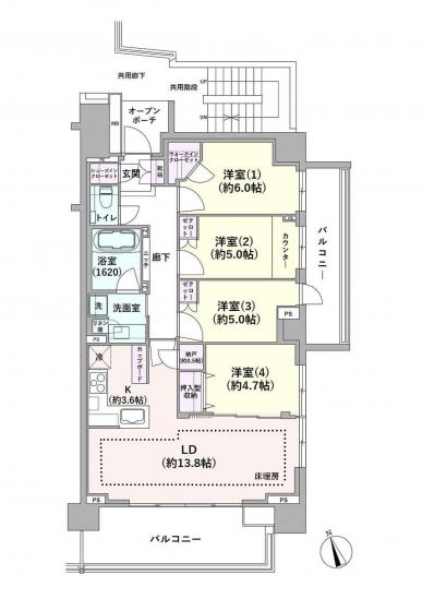 プラウド国分寺-1-間取図(平面図)