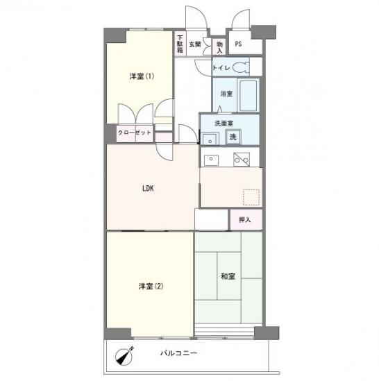 中川ビューハイツ-1-間取図(平面図)