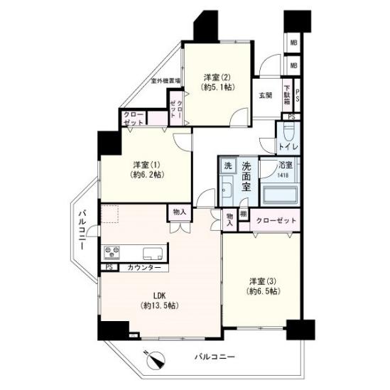 レクセルプラザ堀切菖蒲園-1-間取図(平面図)