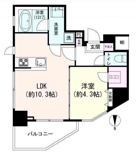 ミルーナヒルズエグラス六町-1-間取図(平面図)