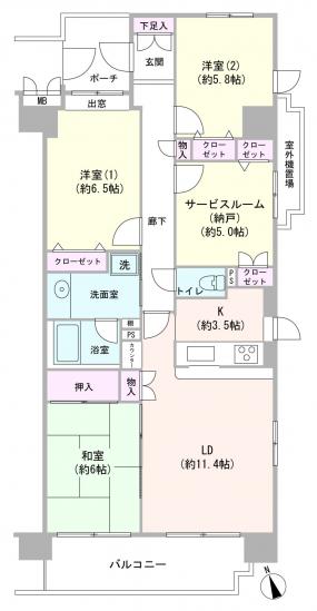 メイツ梅島グランドール-1-間取図(平面図)
