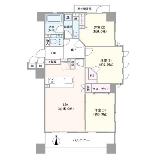 ジェイシティ北綾瀬ステーションスクウェア-1-間取図(平面図)